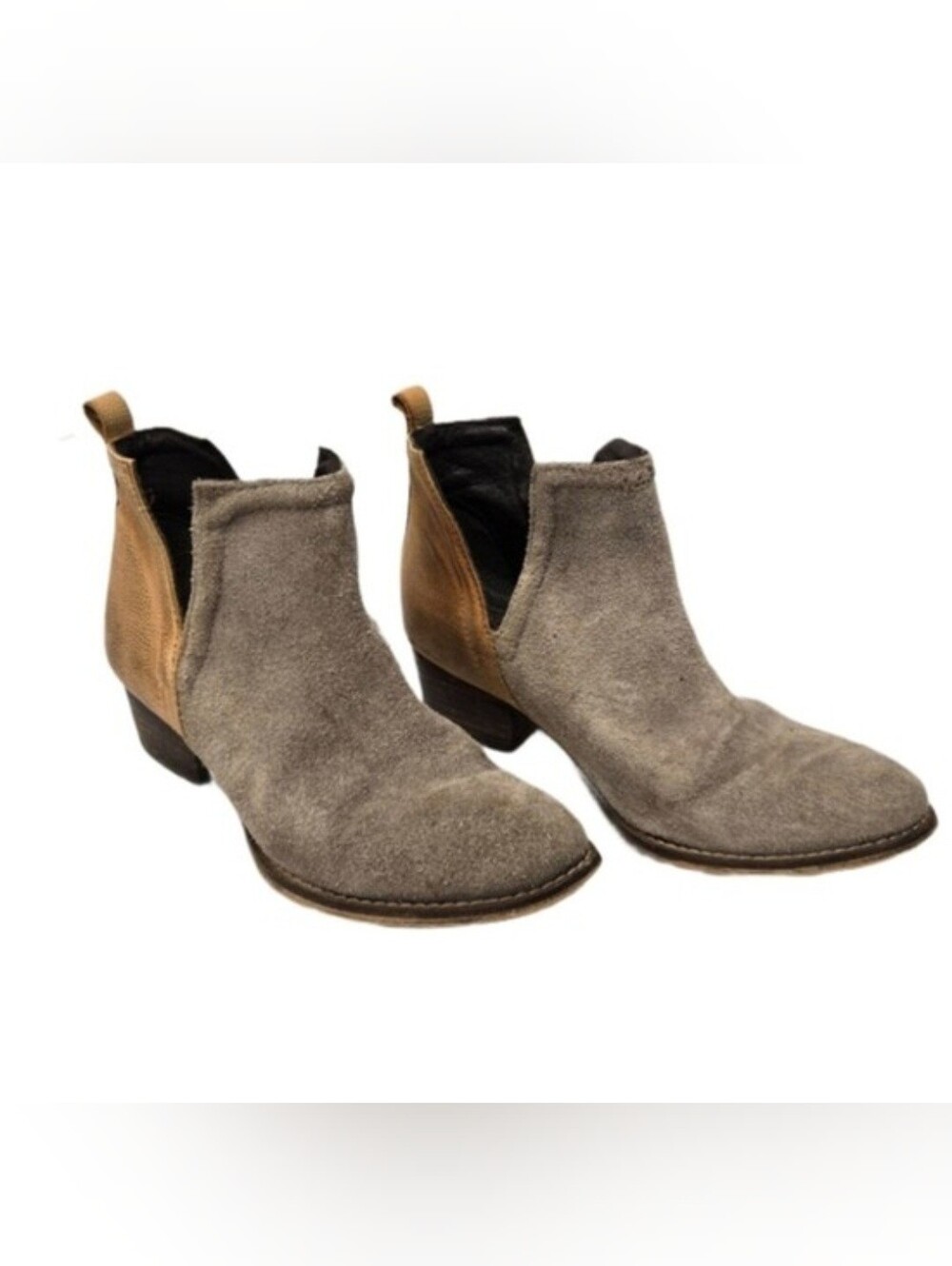 Diba Stop By Ankle Suede & Leather Ankle Boots in Dust Cognac